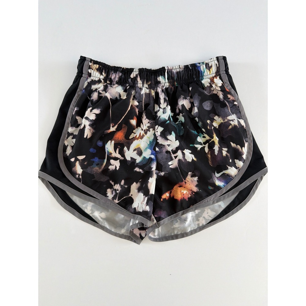 Nike Dri-FIT Tempo Running Shorts Womens XS Black Floral Print Athletic Gym